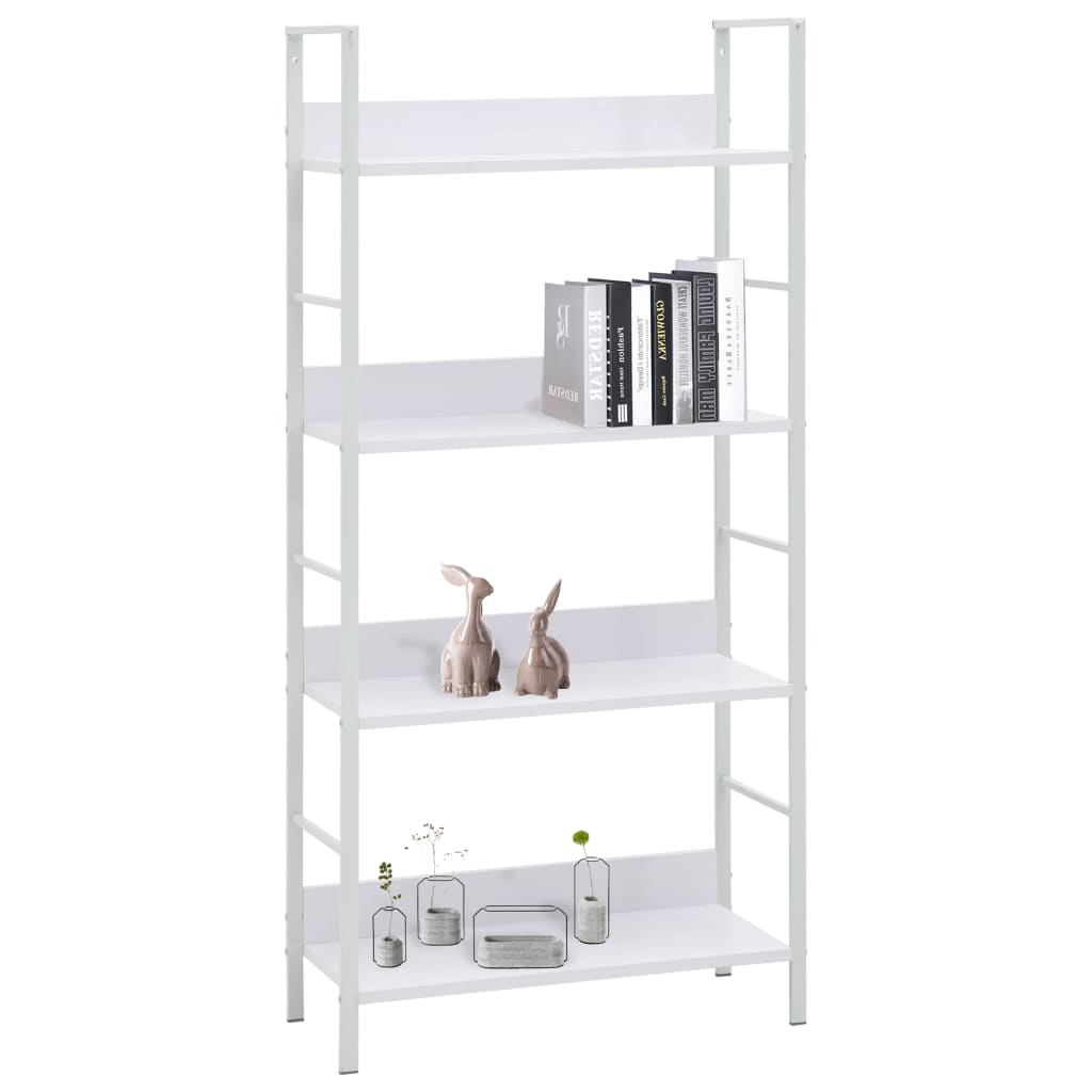 Boekenkast met 4 schappen 60x27,6x124,5 cm spaanplaat wit - Griffin Retail