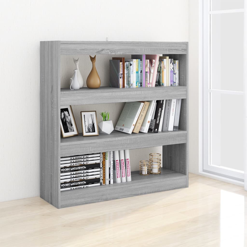 Boekenkast/kamerscherm 100x30x103 cm grijs sonoma eikenkleurig - Griffin Retail