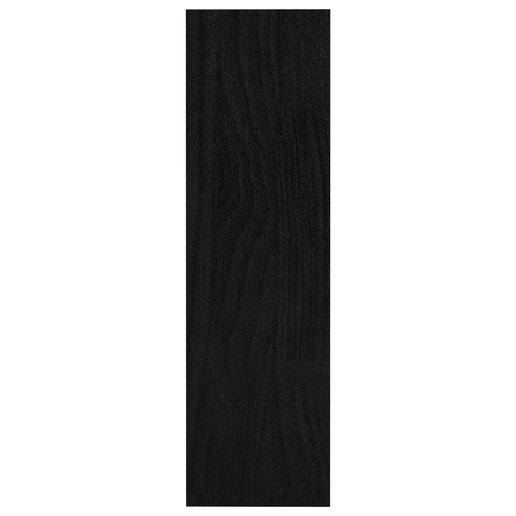 Boekenkast/kamerscherm 100x30x103 cm massief grenenhout zwart - Griffin Retail