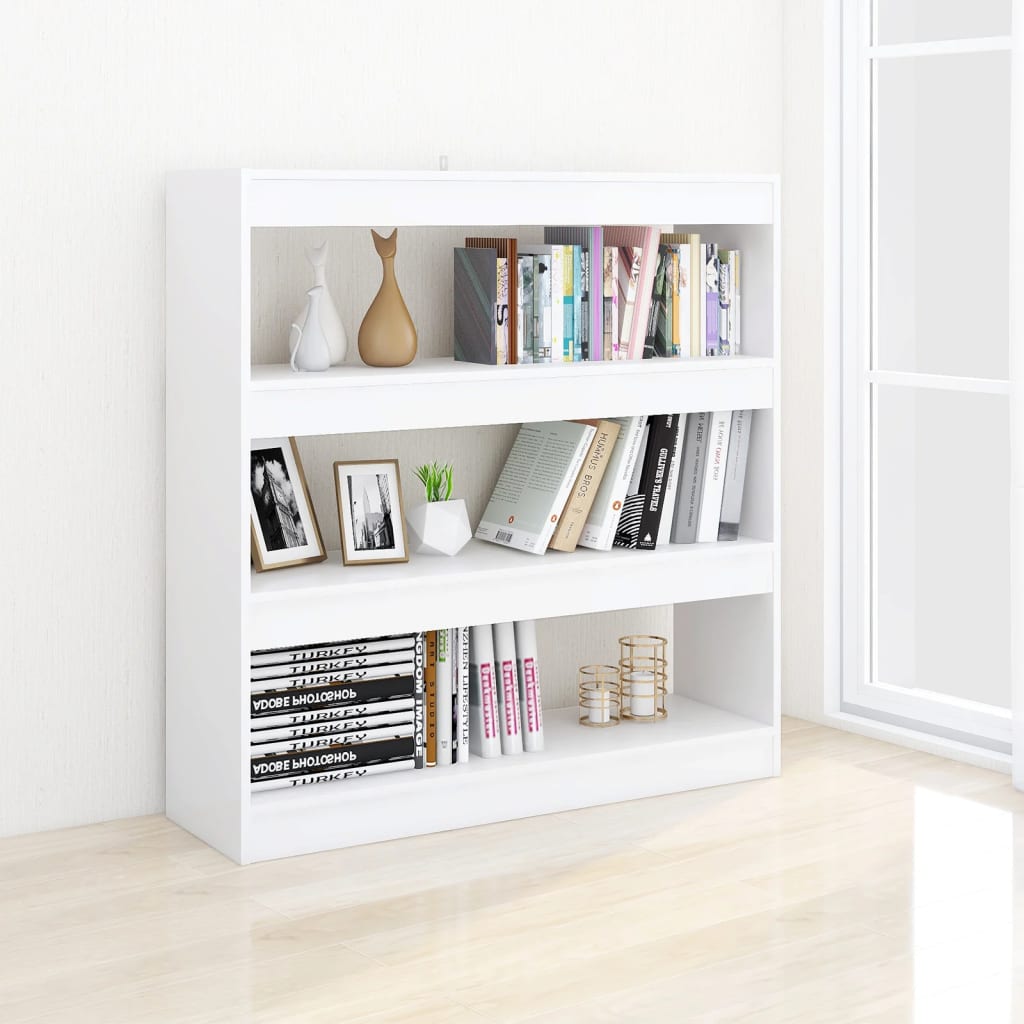 Boekenkast/kamerscherm 100x30x103 cm wit - Griffin Retail