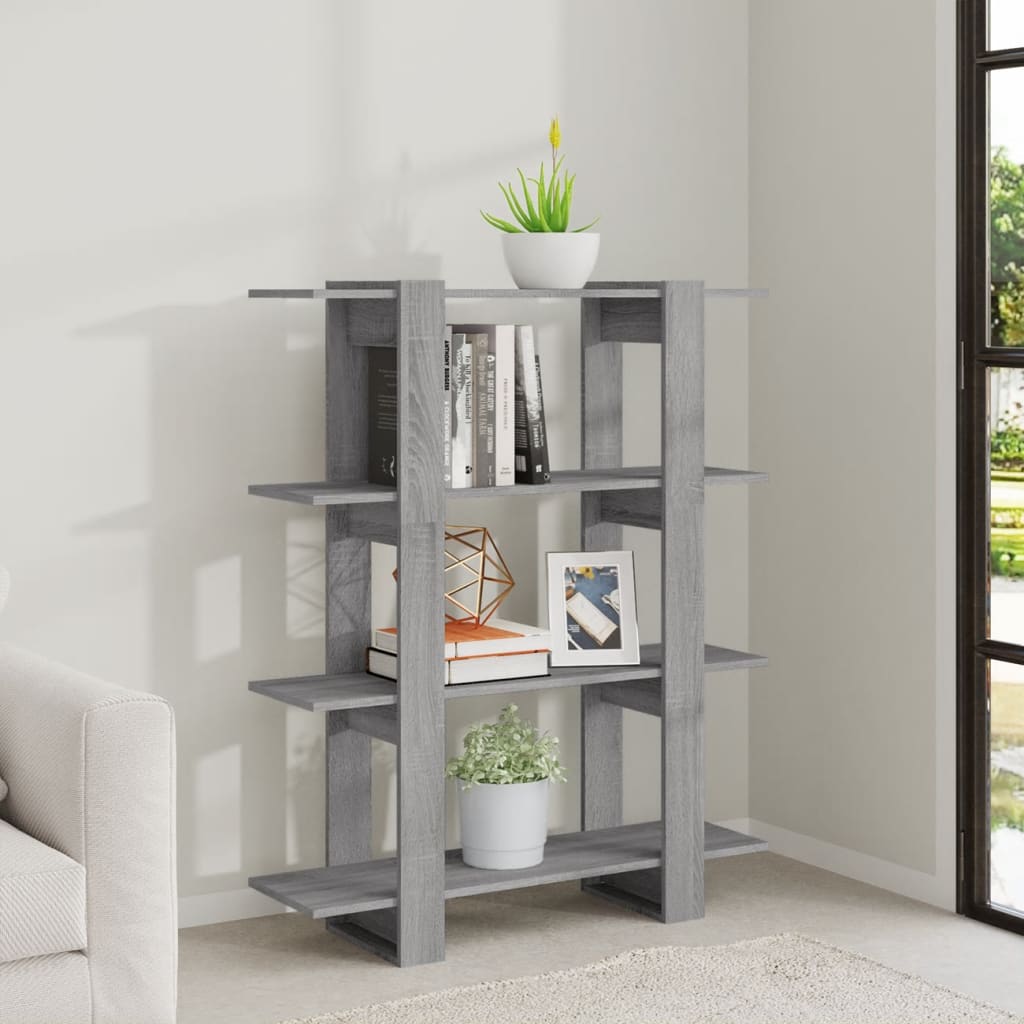 Boekenkast/kamerscherm 100x30x123,5 cm grijs sonoma eiken - Griffin Retail