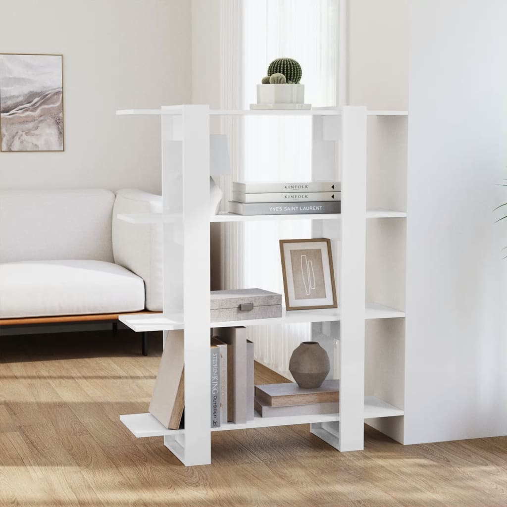 Boekenkast/kamerscherm 100x30x123,5 cm hoogglans wit - Griffin Retail