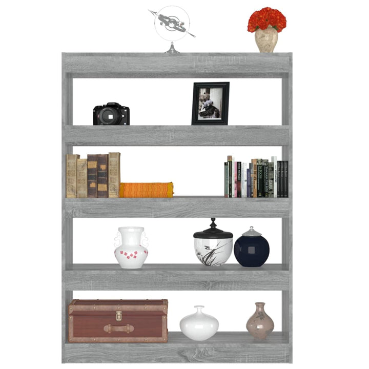 Boekenkast/kamerscherm 100x30x135 cm grijs sonoma eikenkleurig - Griffin Retail