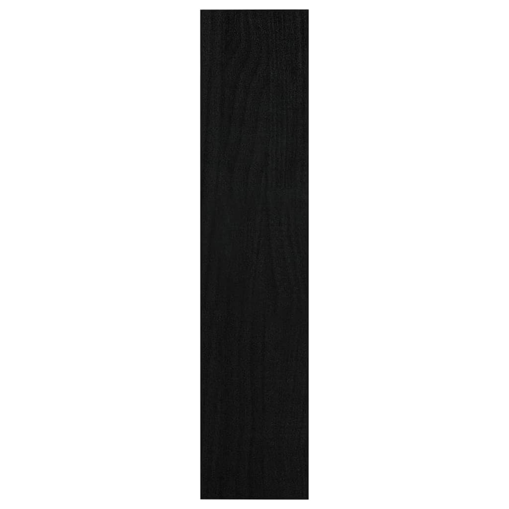 Boekenkast/kamerscherm 100x30x135,5 cm massief grenenhout zwart - Griffin Retail