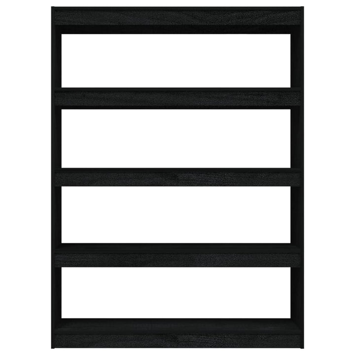 Boekenkast/kamerscherm 100x30x135,5 cm massief grenenhout zwart - Griffin Retail