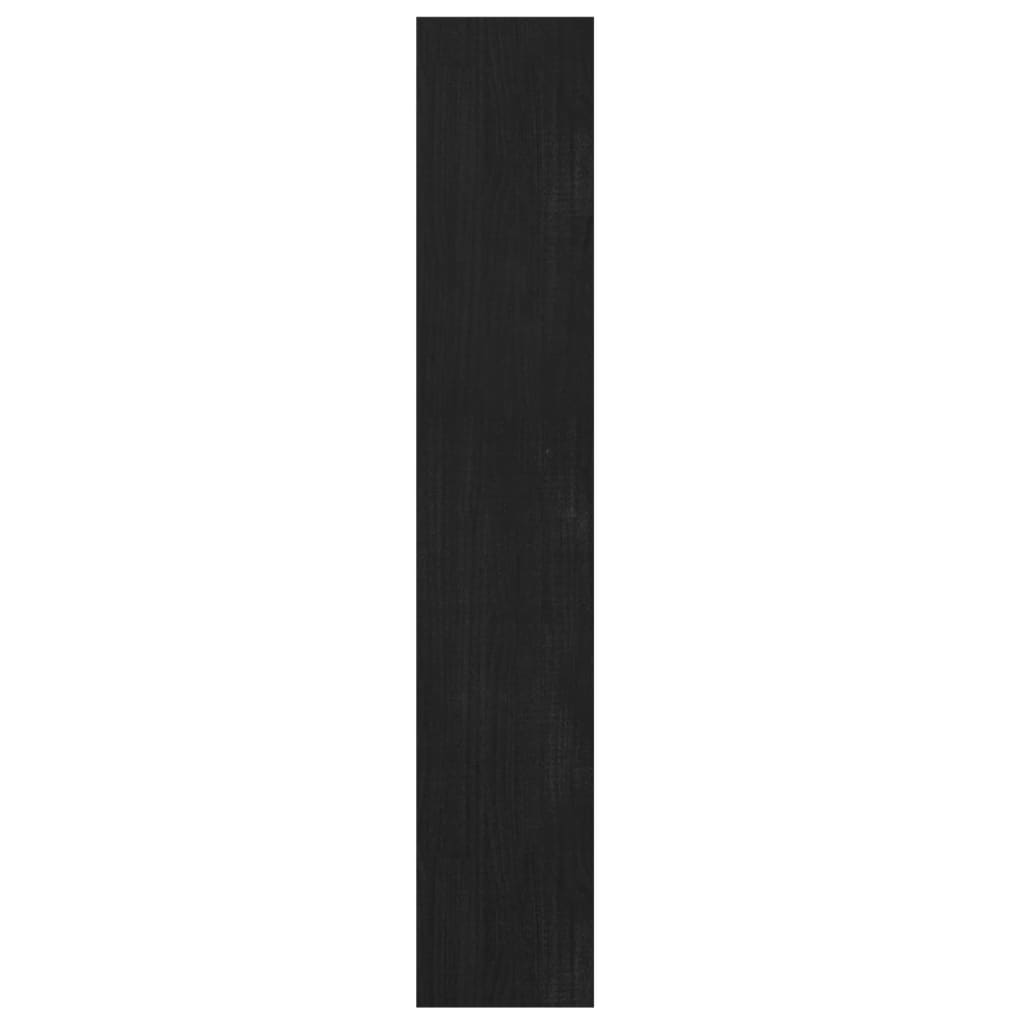 Boekenkast/kamerscherm 100x30x167,5 cm massief grenenhout zwart - Griffin Retail