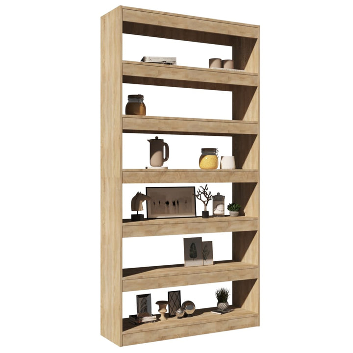 Boekenkast/kamerscherm 100x30x198 cm bewerkt hout sonoma eiken - Griffin Retail