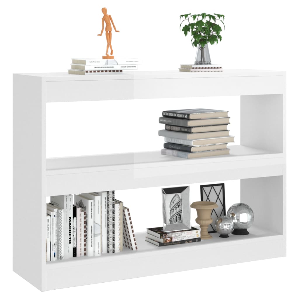 Boekenkast/kamerscherm 100x30x72 cm hoogglans wit - Griffin Retail