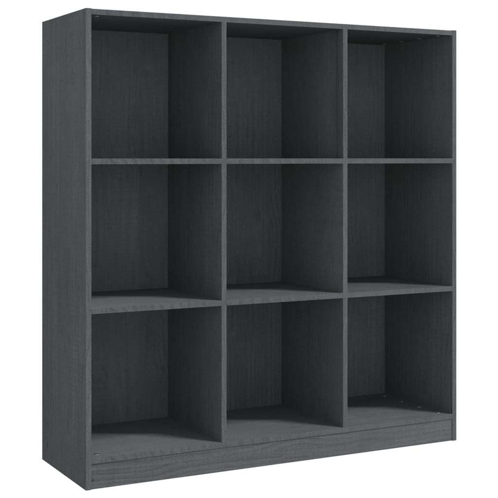 Boekenkast/kamerscherm 104x33,5x110 cm massief grenenhout grijs - Griffin Retail