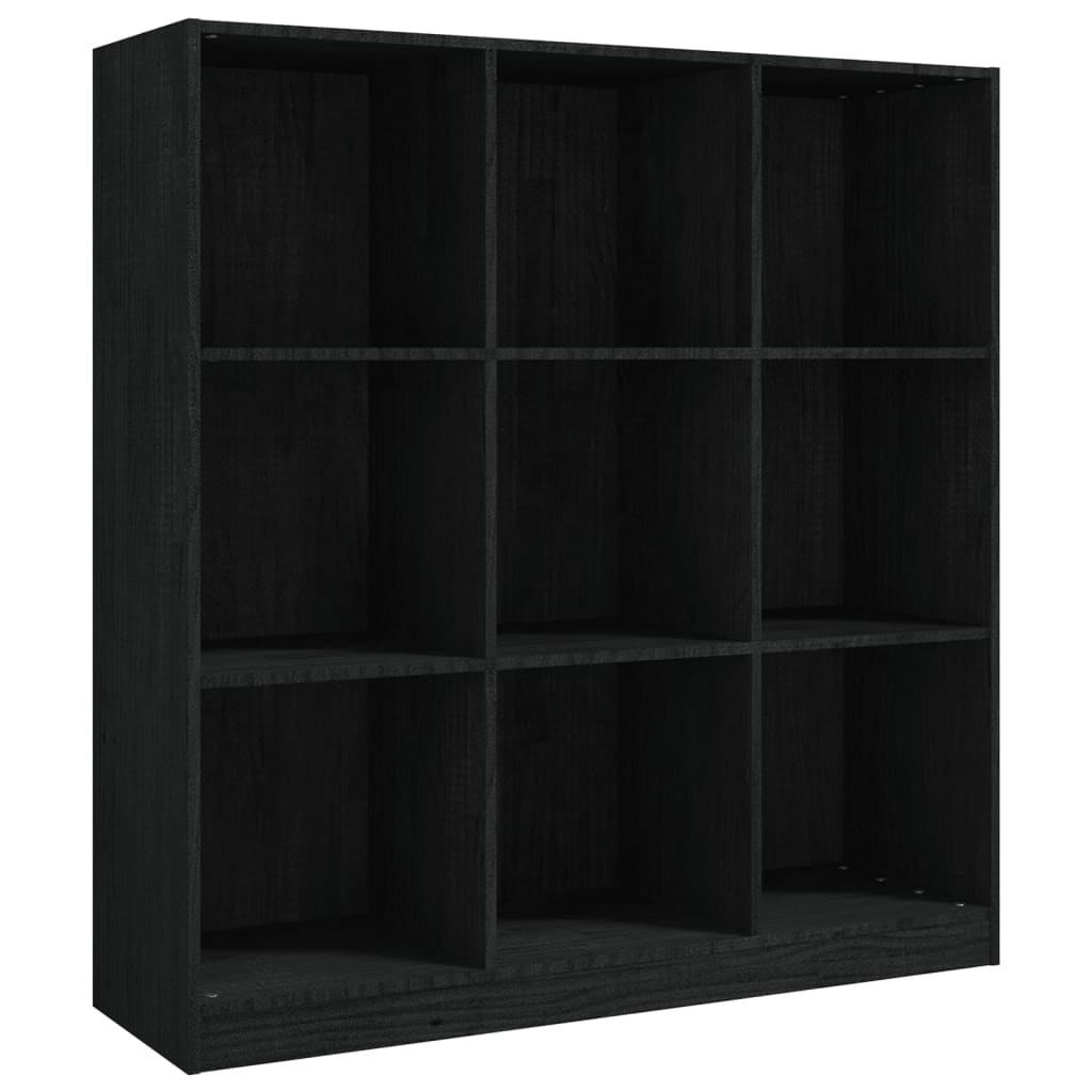 Boekenkast/kamerscherm 104x33,5x110 cm massief grenenhout zwart - Griffin Retail