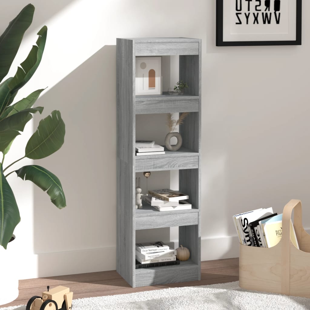 Boekenkast/kamerscherm 40x30x135 cm grijs sonoma eikenkleurig - Griffin Retail