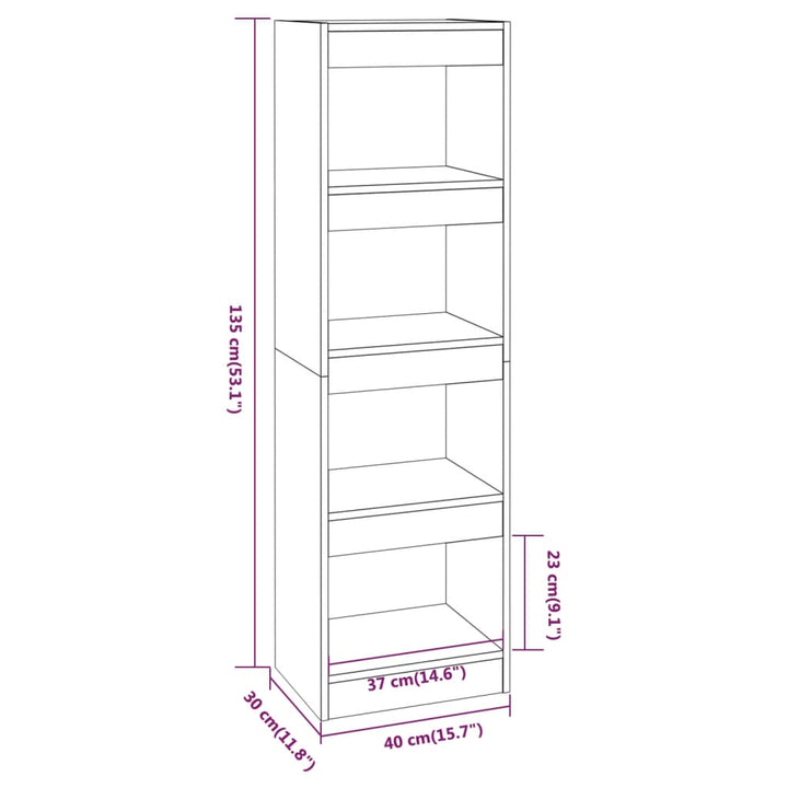 Boekenkast/kamerscherm 40x30x135 cm zwart - Griffin Retail