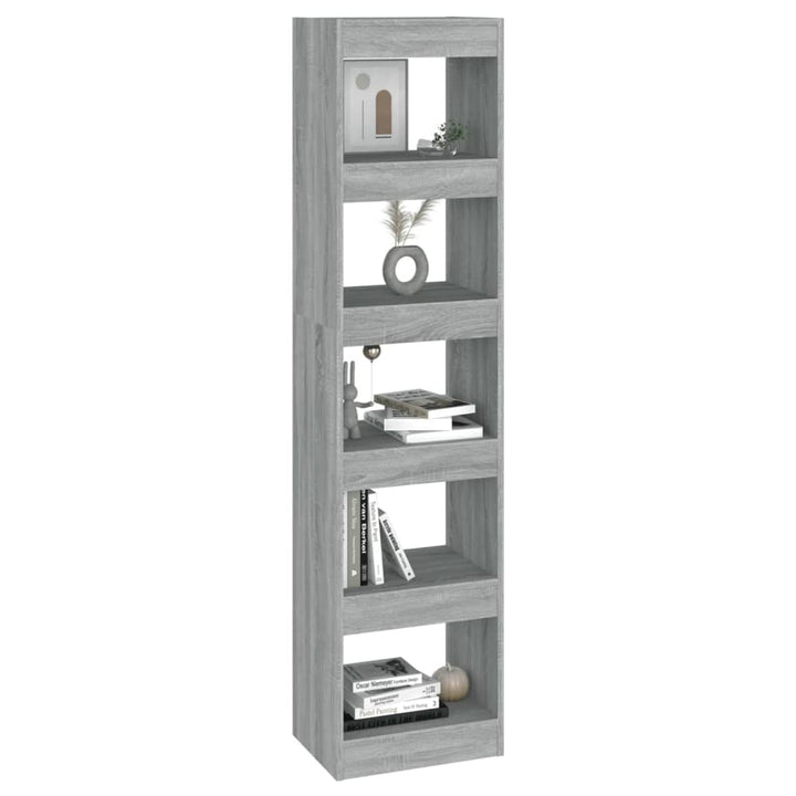 Boekenkast/kamerscherm 40x30x166 cm grijs sonoma eikenkleurig - Griffin Retail