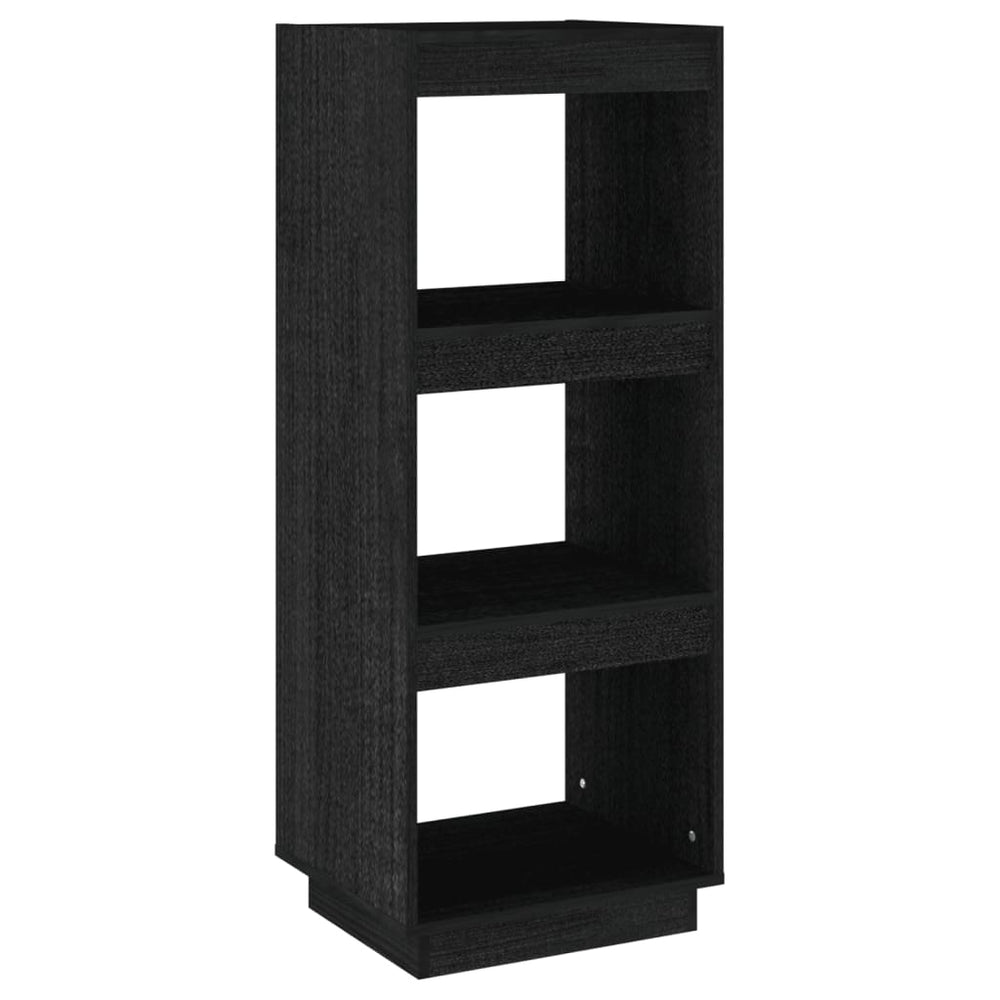 Boekenkast/kamerscherm 40x35x103 cm massief grenenhout zwart - Griffin Retail