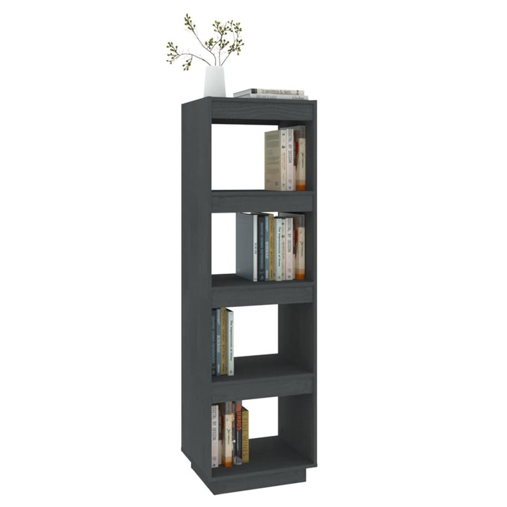 Boekenkast/kamerscherm 40x35x135 cm massief grenenhout grijs - Griffin Retail