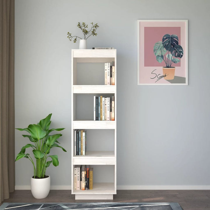 Boekenkast/kamerscherm 40x35x135 cm massief grenenhout wit - Griffin Retail