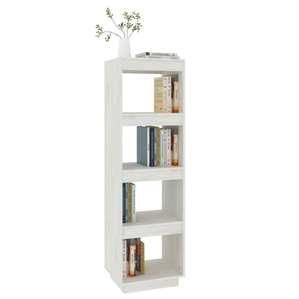 Boekenkast/kamerscherm 40x35x135 cm massief grenenhout wit - Griffin Retail