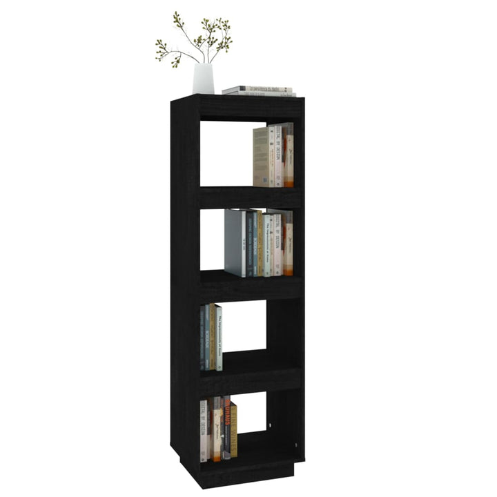 Boekenkast/kamerscherm 40x35x135 cm massief grenenhout zwart - Griffin Retail