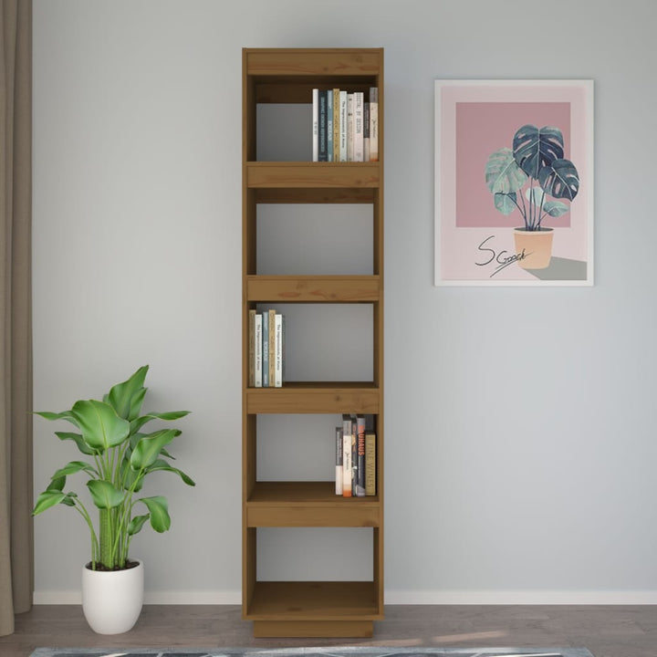 Boekenkast/kamerscherm 40x35x167 cm grenenhout honingbruin - Griffin Retail