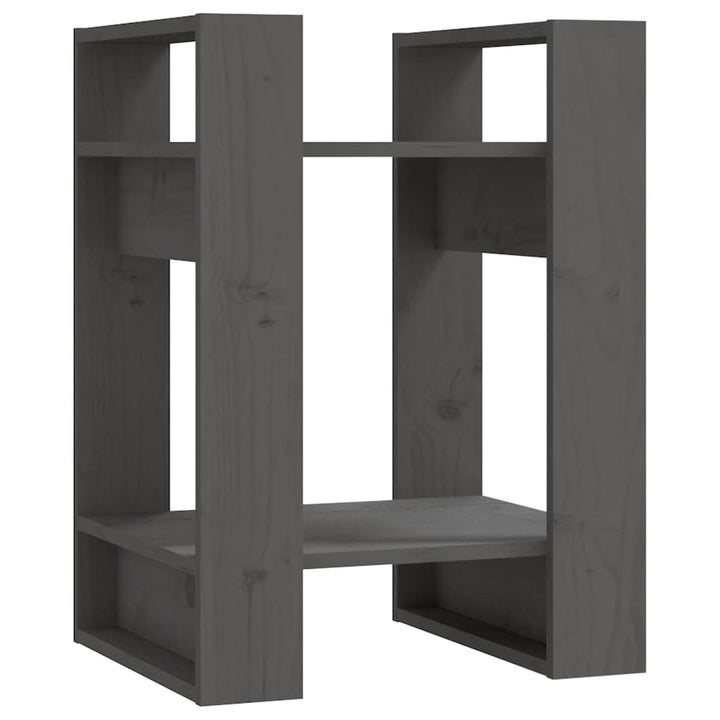 Boekenkast/kamerscherm 41x35x57 cm massief grenenhout grijs - Griffin Retail