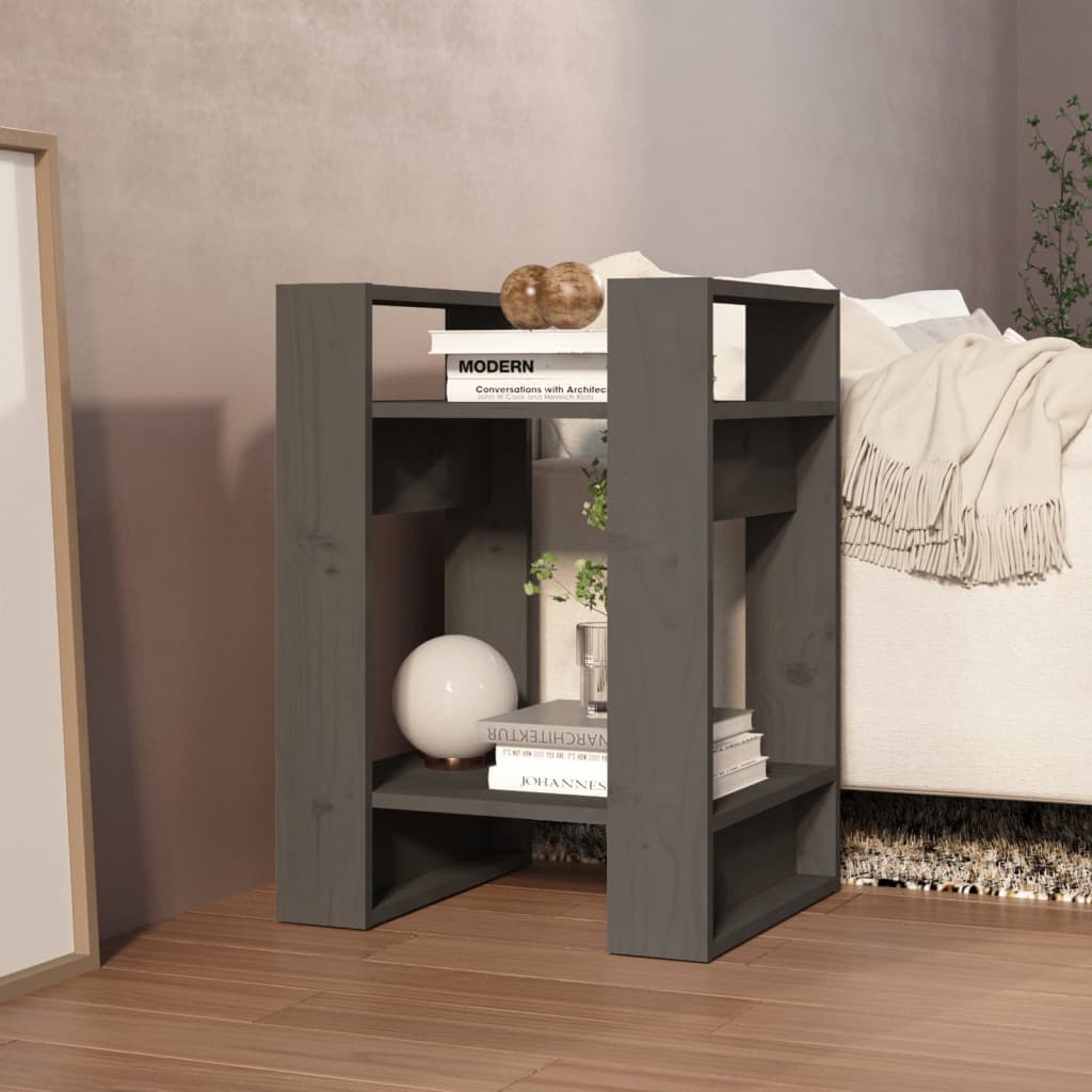 Boekenkast/kamerscherm 41x35x57 cm massief grenenhout grijs - Griffin Retail