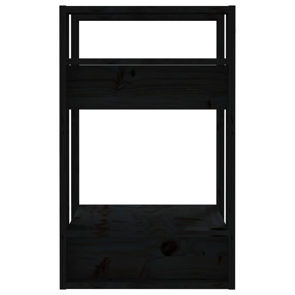 Boekenkast/kamerscherm 41x35x57 cm massief grenenhout zwart - Griffin Retail