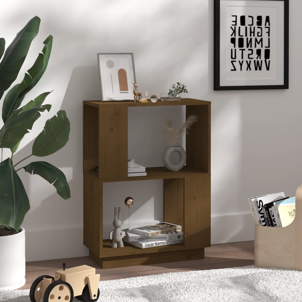 Boekenkast/kamerscherm 51x25x70 cm grenenhout honingbruin - Griffin Retail