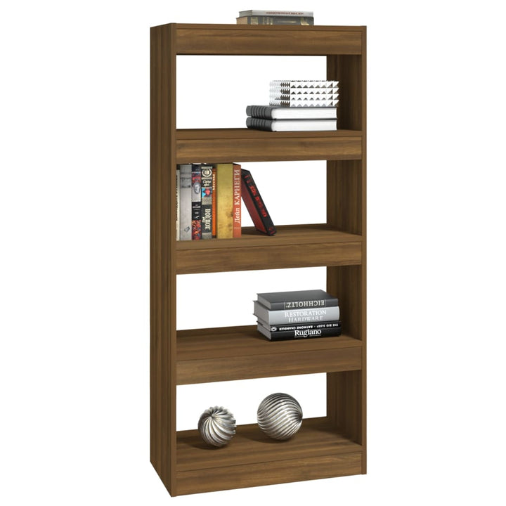 Boekenkast/kamerscherm 60x30x135 cm bewerkt hout bruineiken - Griffin Retail