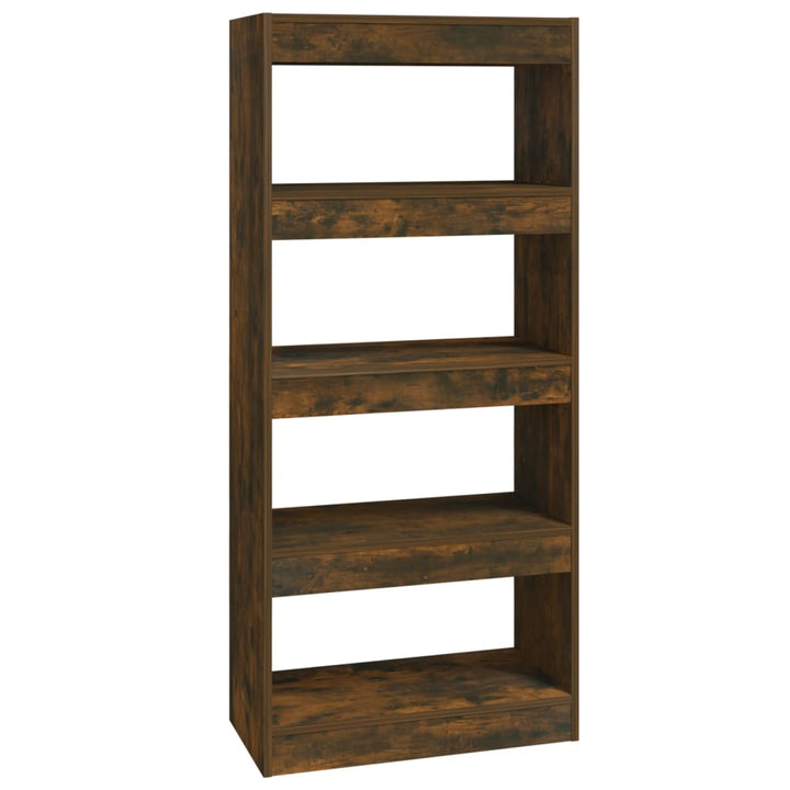 Boekenkast/kamerscherm 60x30x135 cm bewerkt hout gerookt eiken - Griffin Retail