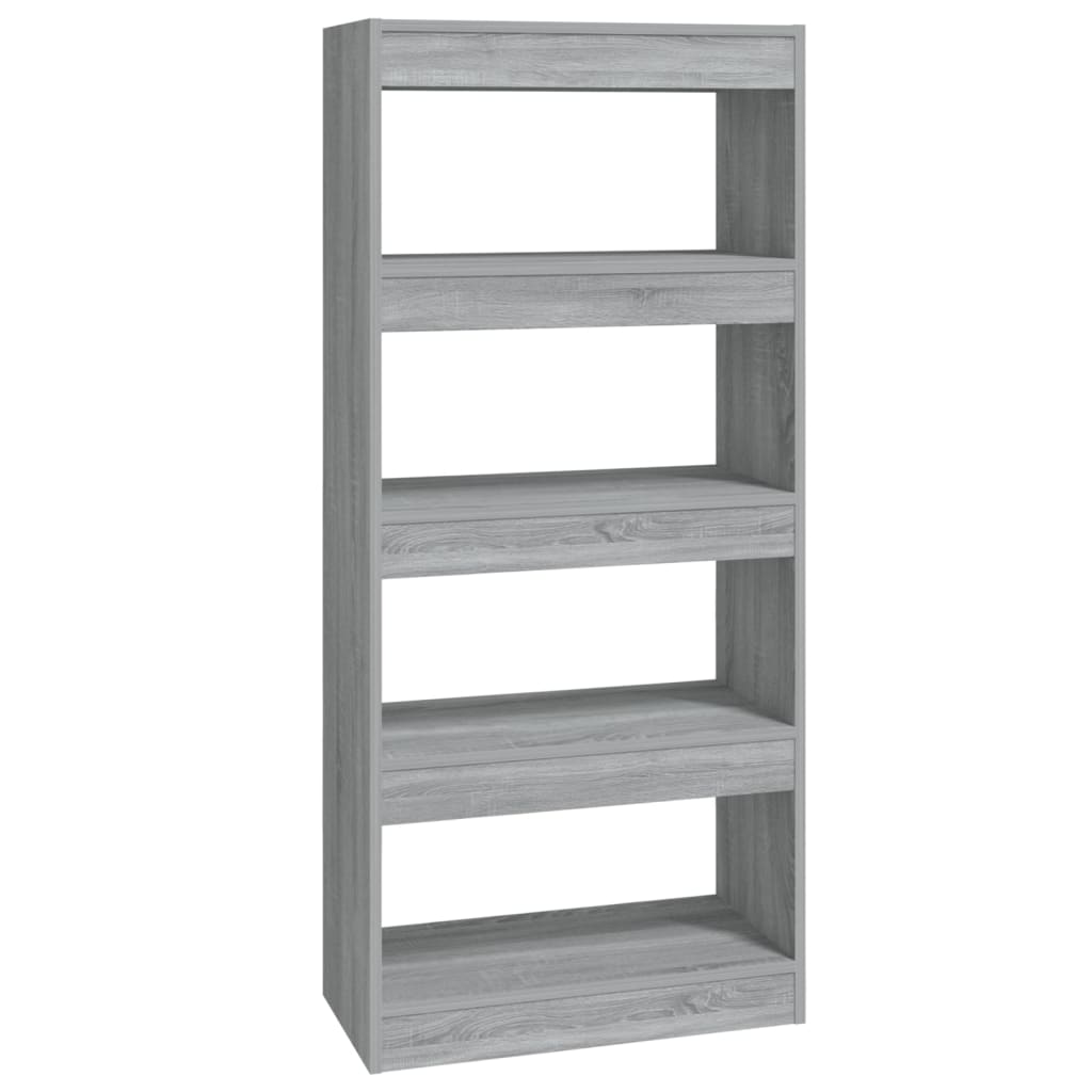 Boekenkast/kamerscherm 60x30x135 cm bewerkt hout grijs sonoma - Griffin Retail