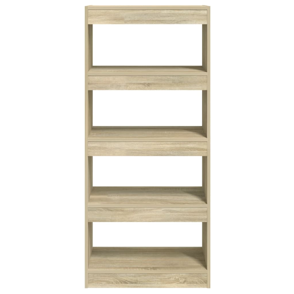 Boekenkast/kamerscherm 60x30x135 cm bewerkt hout sonoma eiken - Griffin Retail