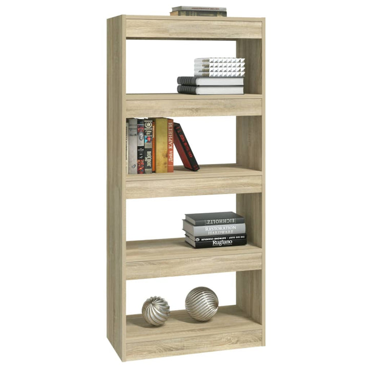 Boekenkast/kamerscherm 60x30x135 cm bewerkt hout sonoma eiken - Griffin Retail