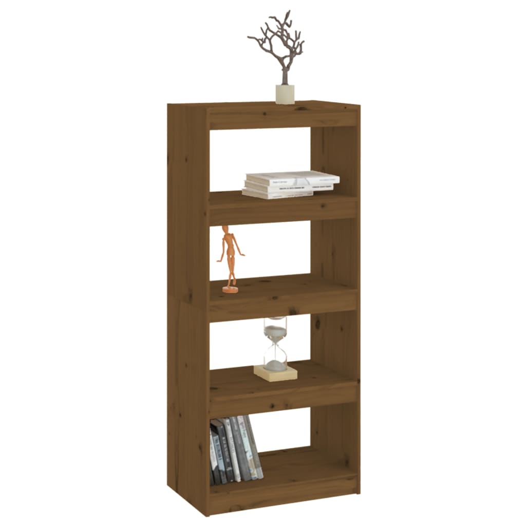 Boekenkast/kamerscherm 60x30x135,5 cm grenenhout honingbruin - Griffin Retail