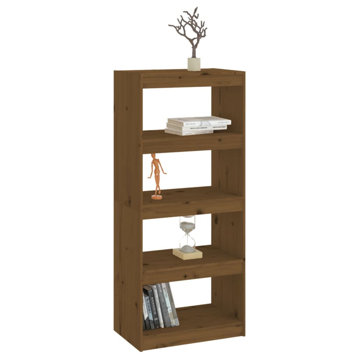 Boekenkast/kamerscherm 60x30x135,5 cm grenenhout honingbruin - Griffin Retail