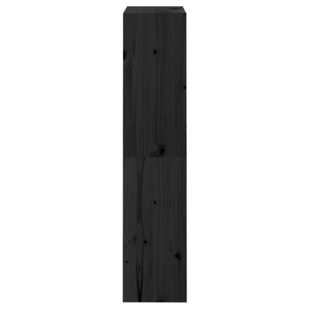 Boekenkast/kamerscherm 60x30x135,5 cm massief grenenhout zwart - Griffin Retail