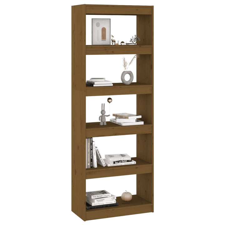 Boekenkast/kamerscherm 60x30x167,5 cm grenenhout honingbruin - Griffin Retail