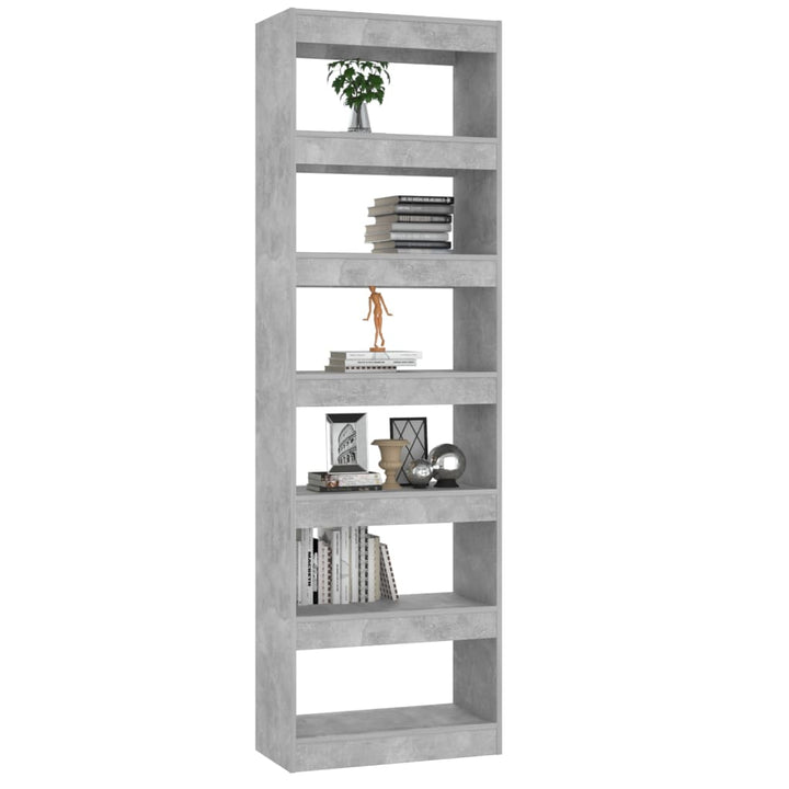 Boekenkast/kamerscherm 60x30x198 cm betongrijs - Griffin Retail