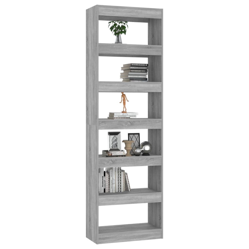 Boekenkast/kamerscherm 60x30x198 cm grijs sonoma eikenkleurig - Griffin Retail