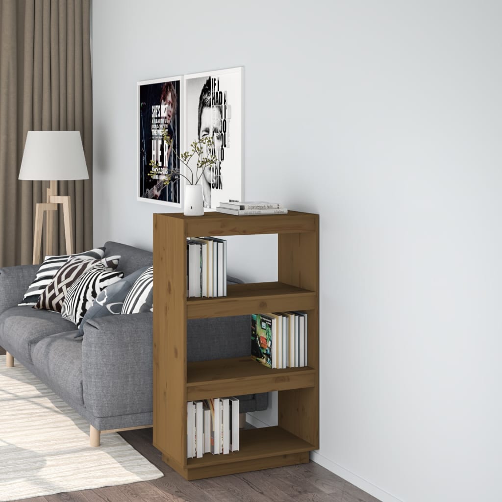 Boekenkast/kamerscherm 60x35x103 cm grenenhout honingbruin - Griffin Retail