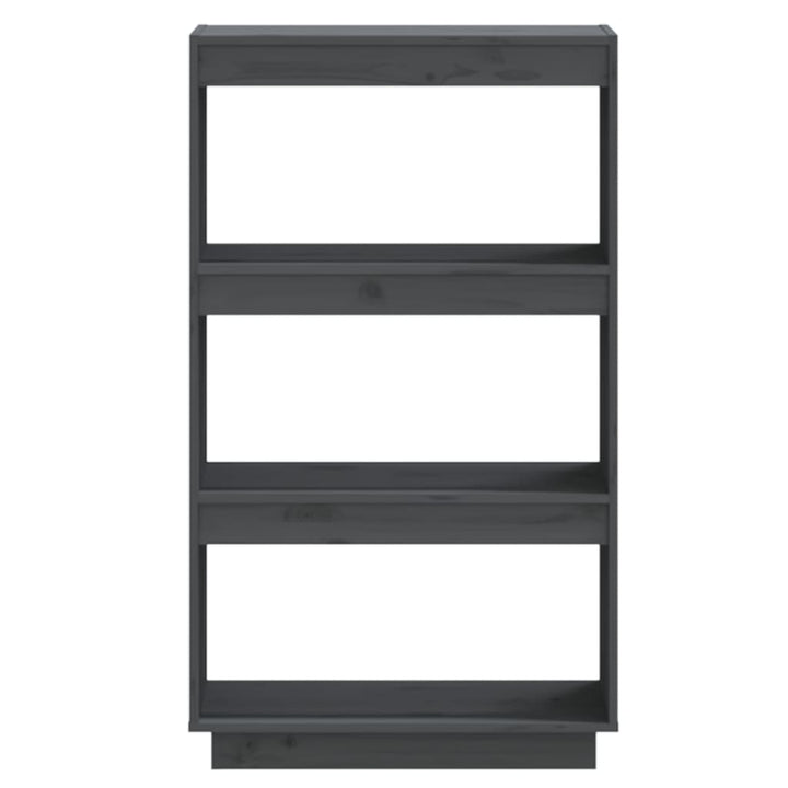 Boekenkast/kamerscherm 60x35x103 cm massief grenenhout grijs - Griffin Retail