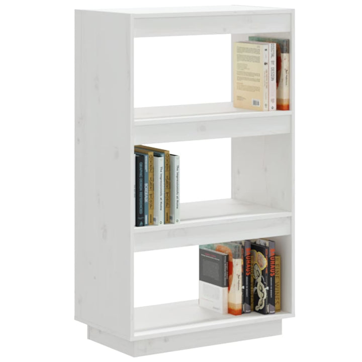 Boekenkast/kamerscherm 60x35x103 cm massief grenenhout wit - Griffin Retail