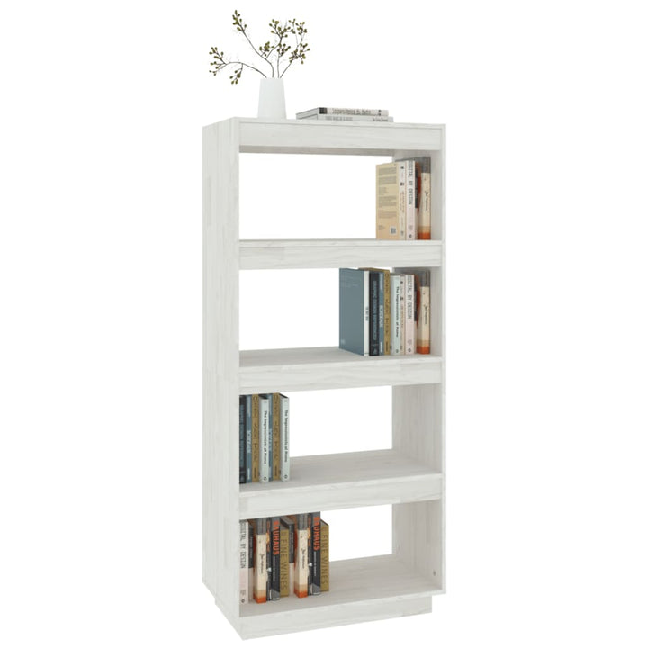 Boekenkast/kamerscherm 60x35x135 cm massief grenenhout wit - Griffin Retail