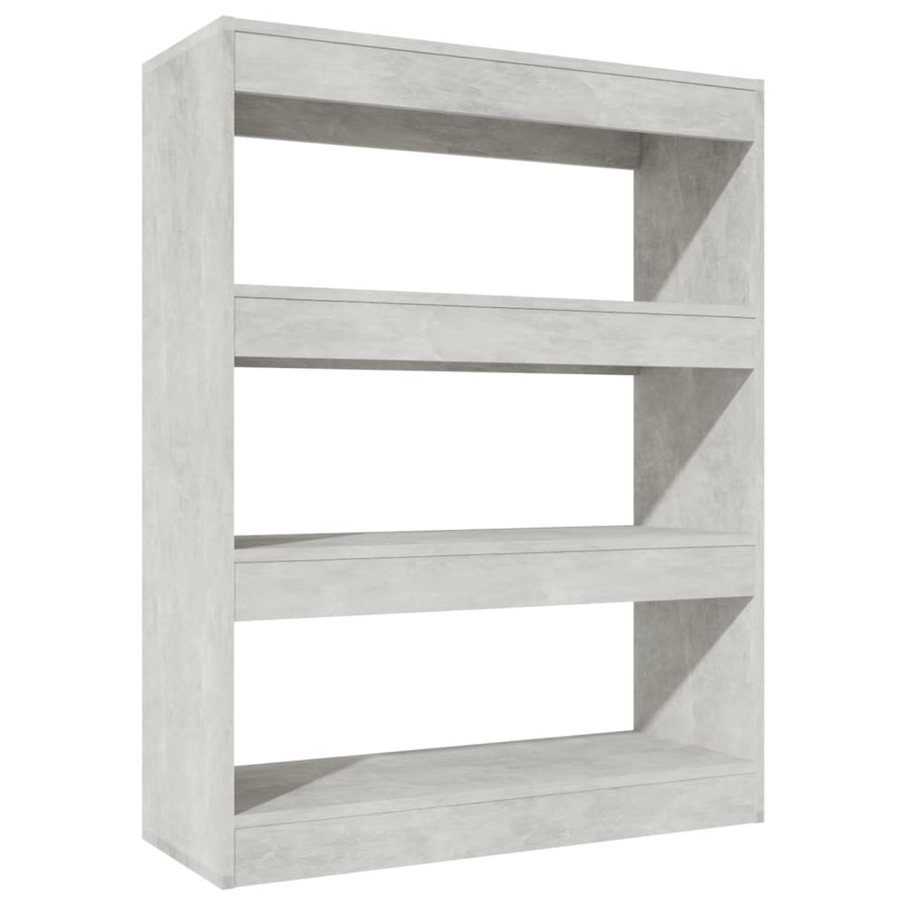 Boekenkast/kamerscherm 80x30x103 cm bewerkt hout betongrijs - Griffin Retail
