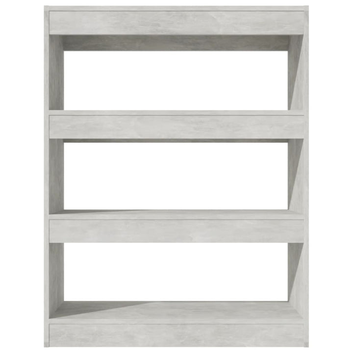 Boekenkast/kamerscherm 80x30x103 cm bewerkt hout betongrijs - Griffin Retail