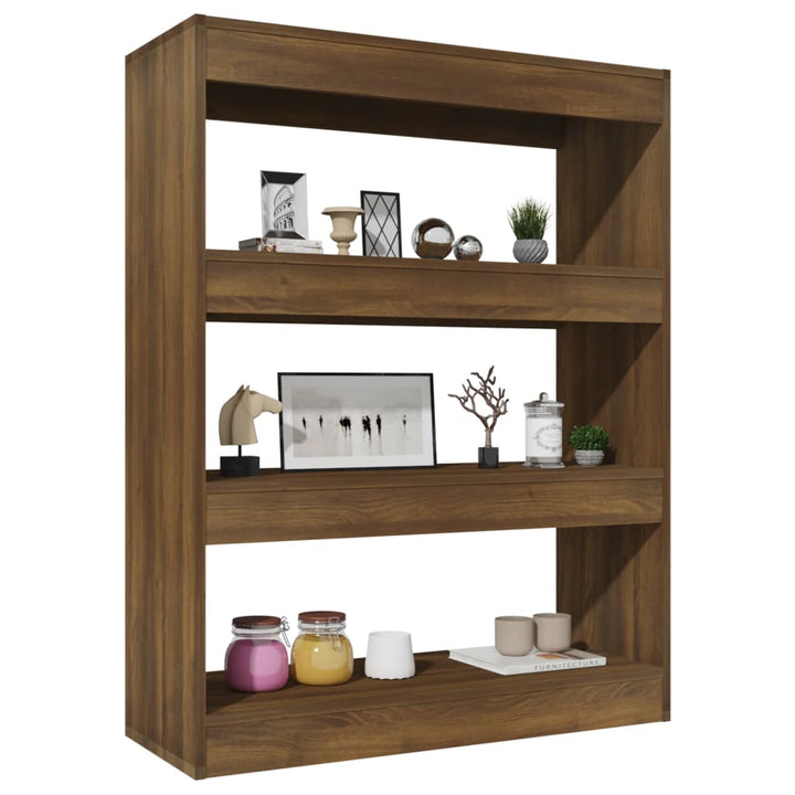 Boekenkast/kamerscherm 80x30x103 cm bewerkt hout bruineiken - Griffin Retail