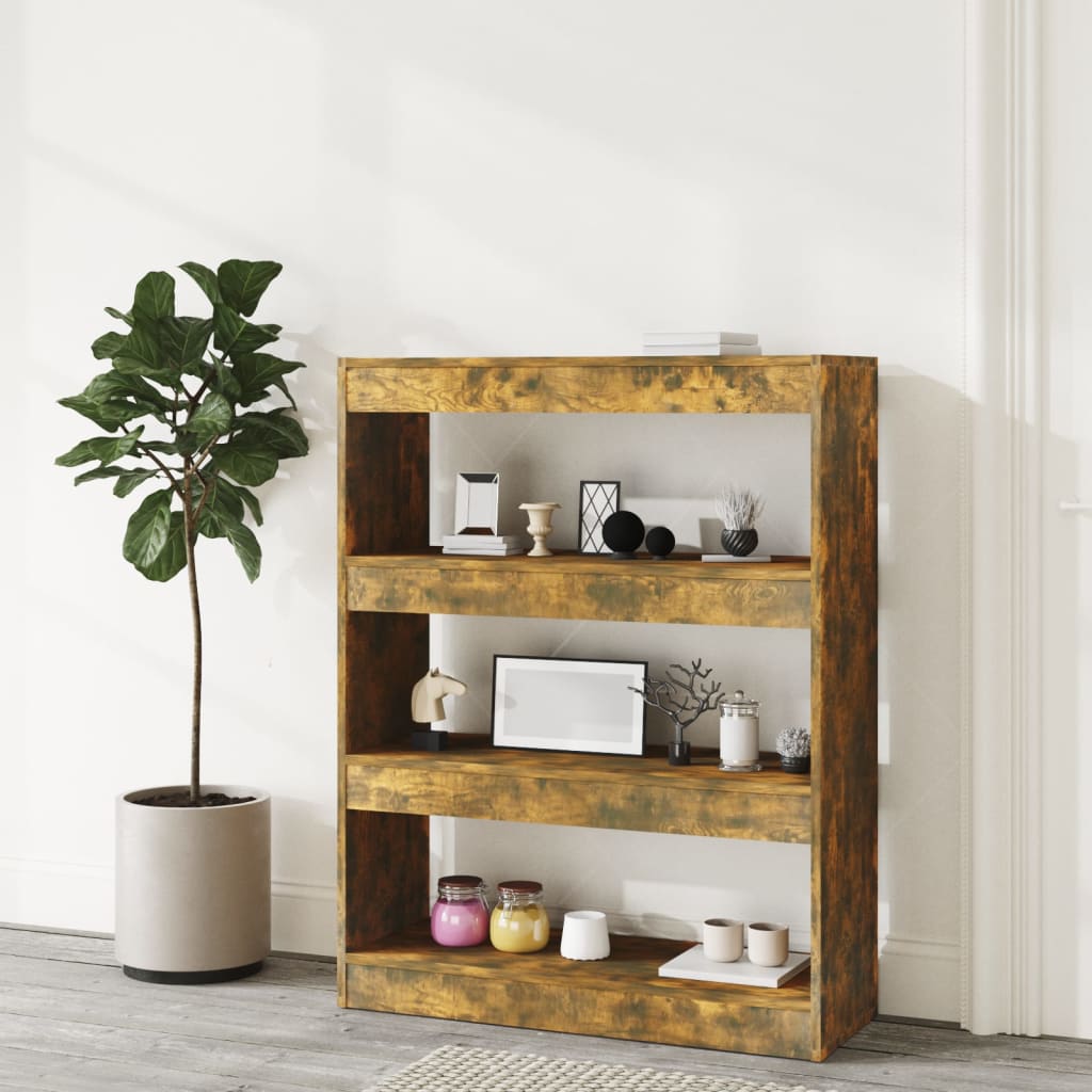 Boekenkast/kamerscherm 80x30x103 cm bewerkt hout sonoma eiken - Griffin Retail