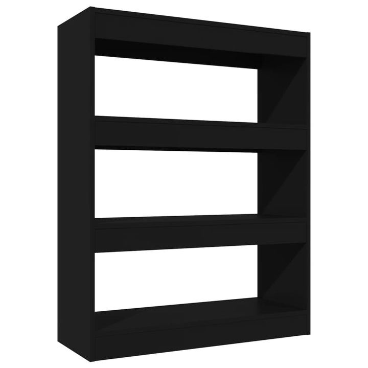 Boekenkast/kamerscherm 80x30x103 cm bewerkt hout zwart - Griffin Retail