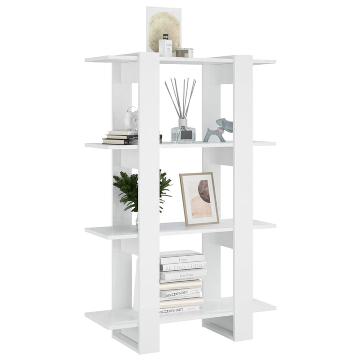 Boekenkast/kamerscherm 80x30x123,5 hoogglans wit - Griffin Retail