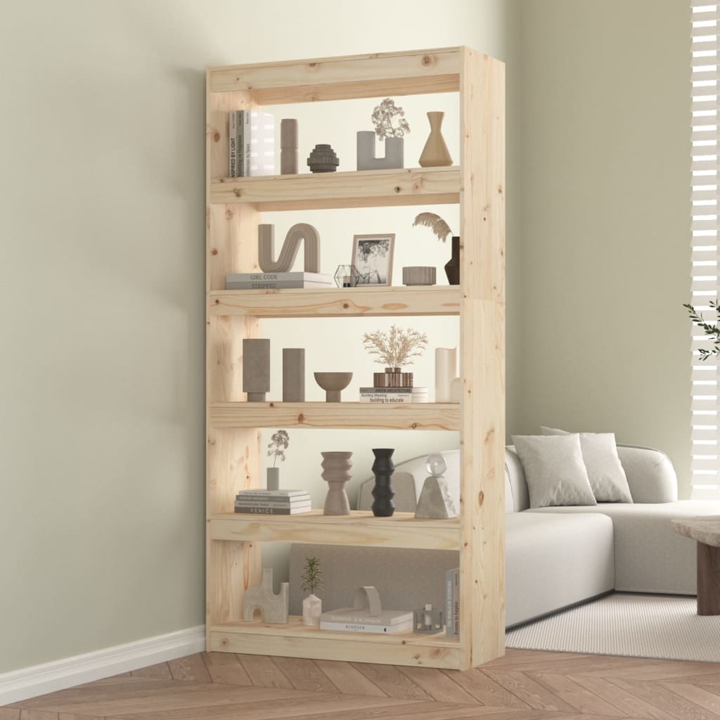 Boekenkast/kamerscherm 80x30x167,4 cm massief grenenhout - Griffin Retail