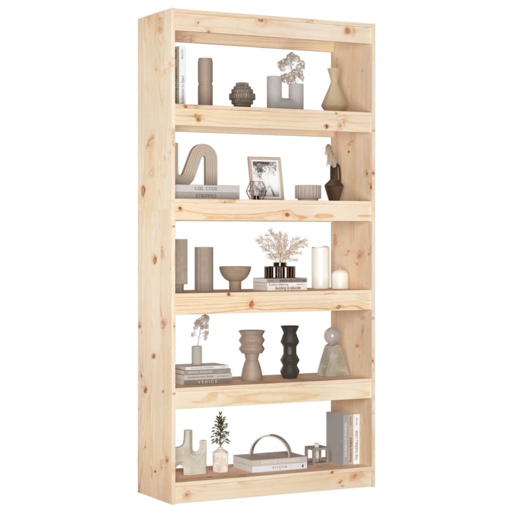 Boekenkast/kamerscherm 80x30x167,4 cm massief grenenhout - Griffin Retail